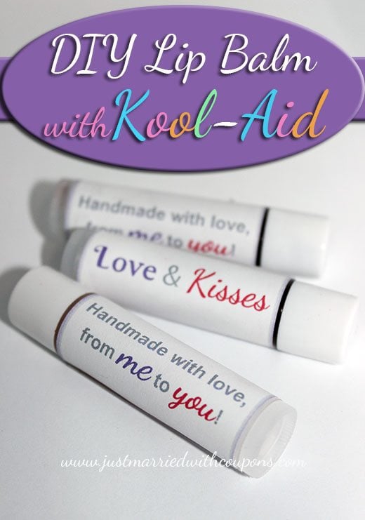 2 Ingredient DIY Lip balm made with Kool-Aid