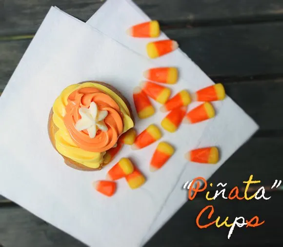 Pinata Cups with Candy Corn #Recipe #Halloween 