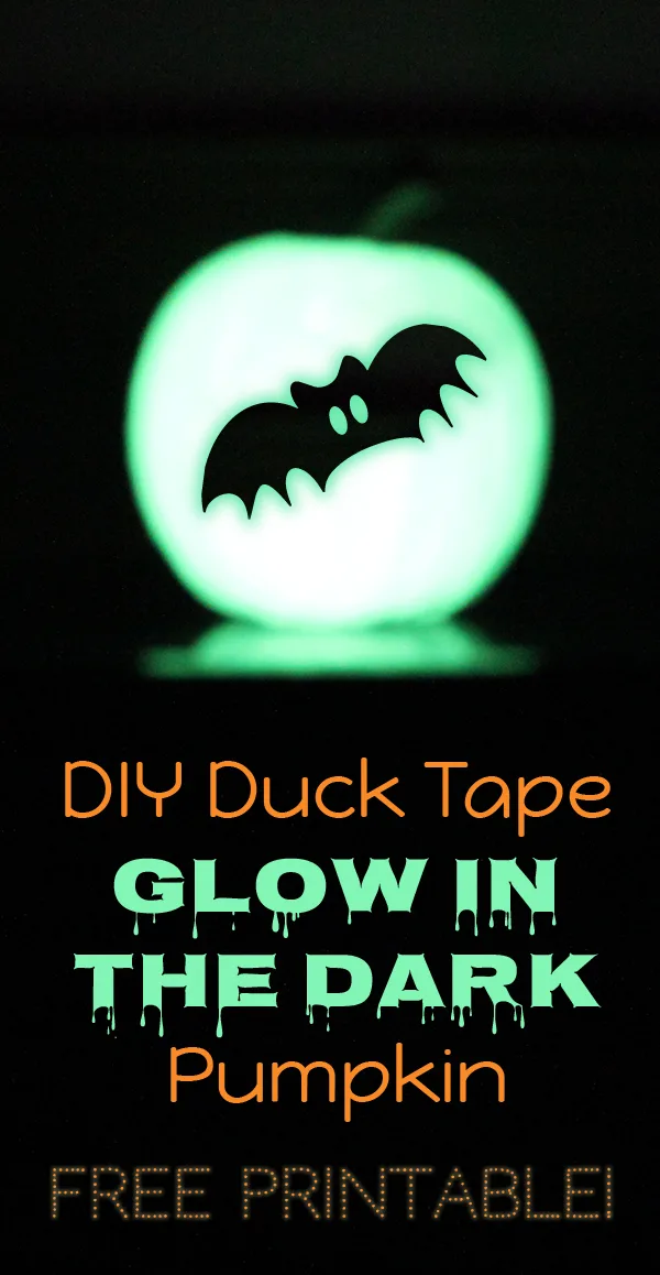 glow in the dark halloween pumpkin with duck tape