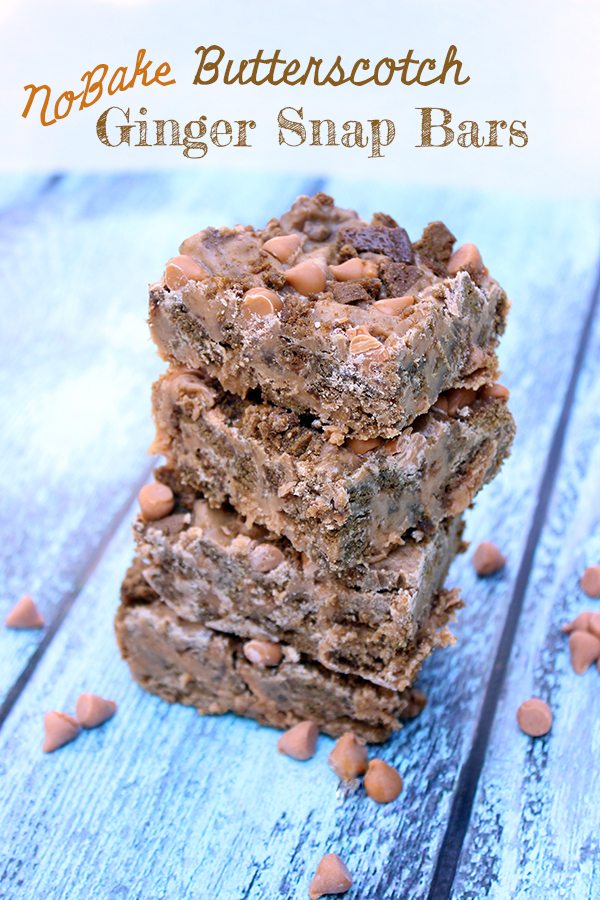 No Bake Butterscotch Ginger Snap Bars #desserts #recipe