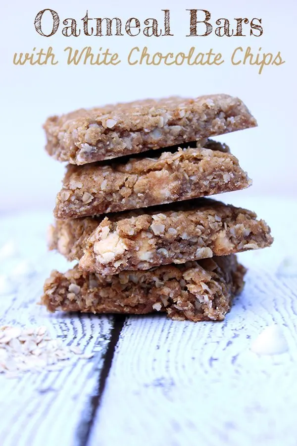 Oatmeal Bars with White Chocolate Chips #desserts #bars