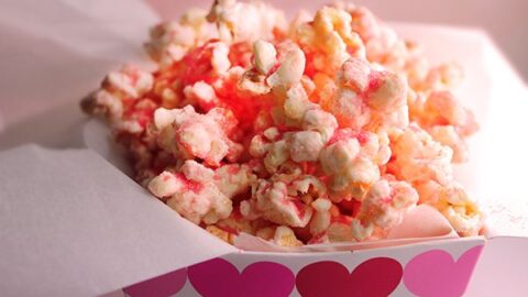 Perfectly Pink Popcorn Recipe with White Chocolate