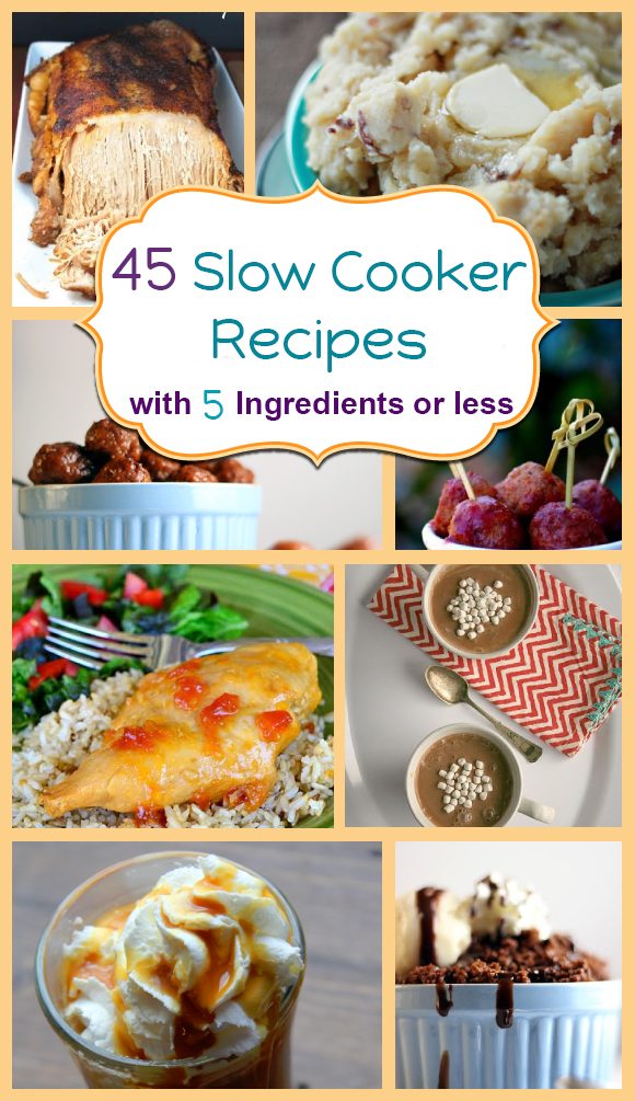 45 Slow Cooker Recipes with 5 Ingredients or Less!
