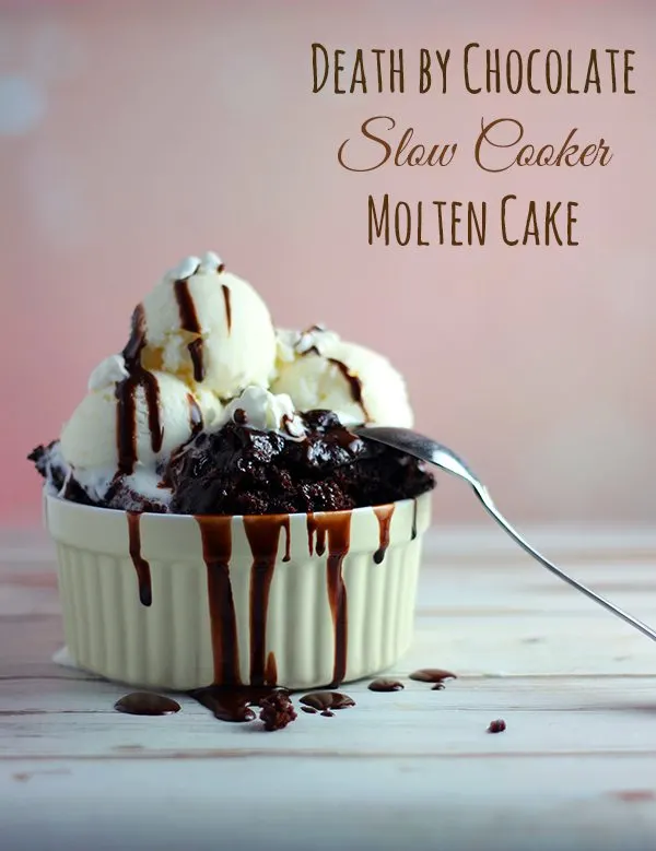 Try this Death by Chocolate Molten Cake with Nutella in your slow cooker #yum