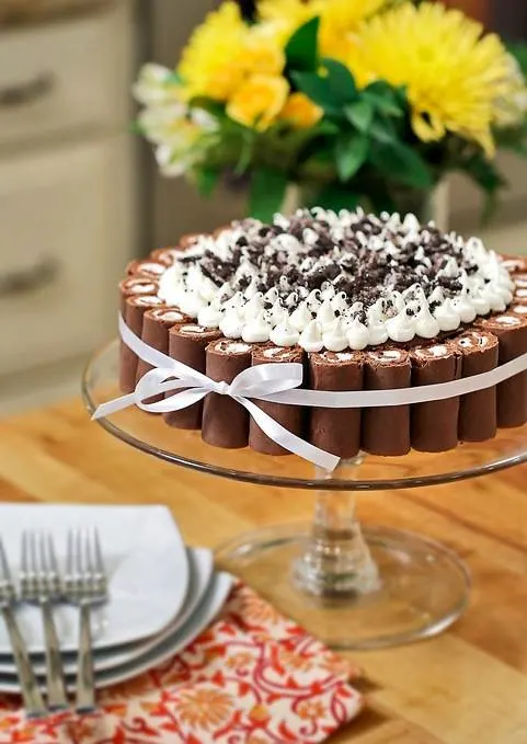 This cake won honorable mention, so easy to make too! Swiss Roll Cookies & Cream Cake!