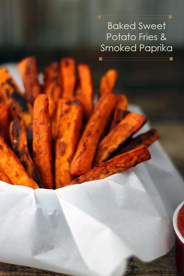Baked sweet potatoes fries with a hint of smokey Paprika #Recipe
