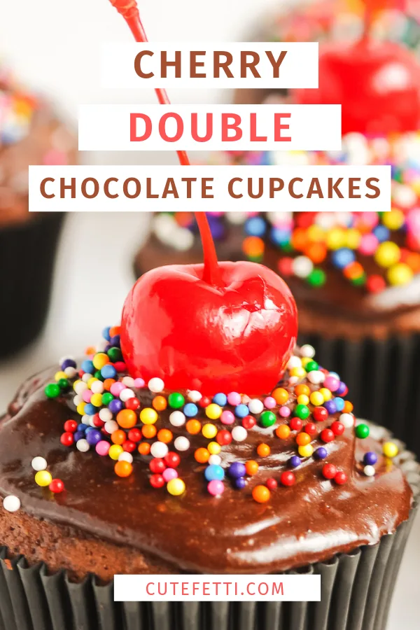 YUM. Easy chocolate goodness! Double chocolate cupcakes with cherry filling.