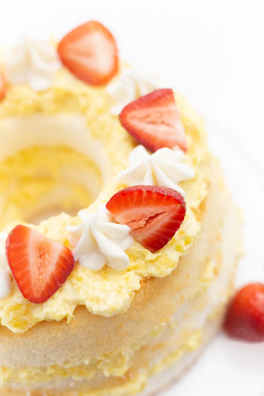 Pineapple Layered Cake Topped with Strawberries