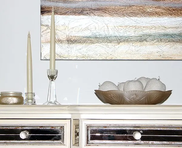 Make your own home decor with texture and brushed metallics in one easy step.