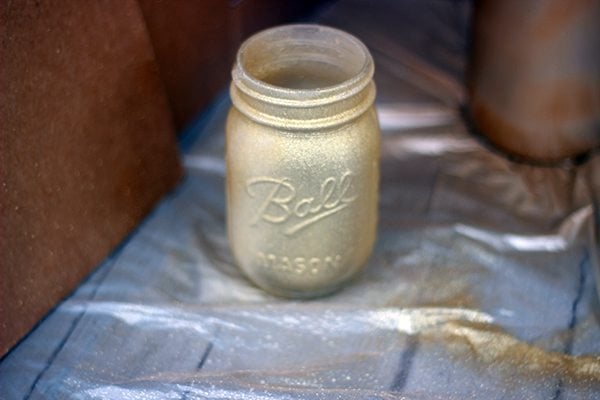 Easy to make glitter mason jar candles