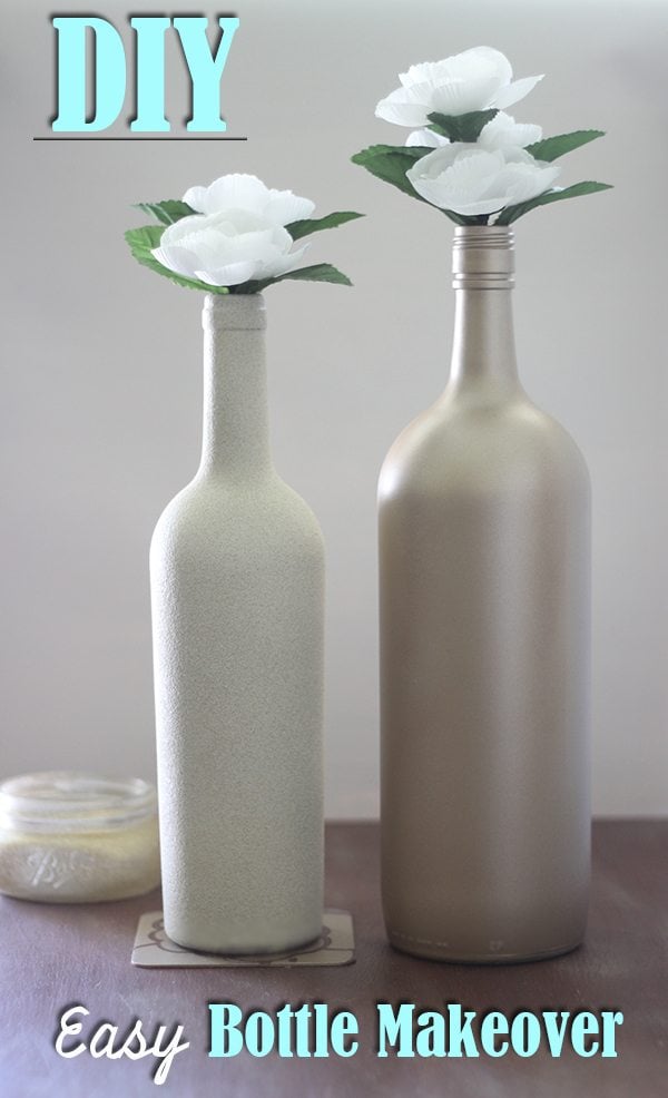 Easy Glass Bottle Makeover #DIY