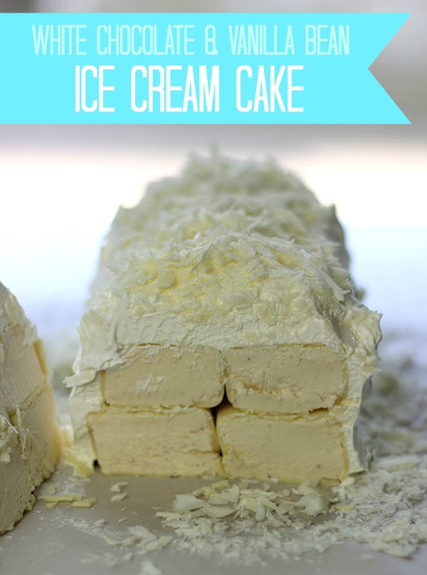 white themed summer picnic ideas & white chocolate vanilla bean ice cream cake recipe