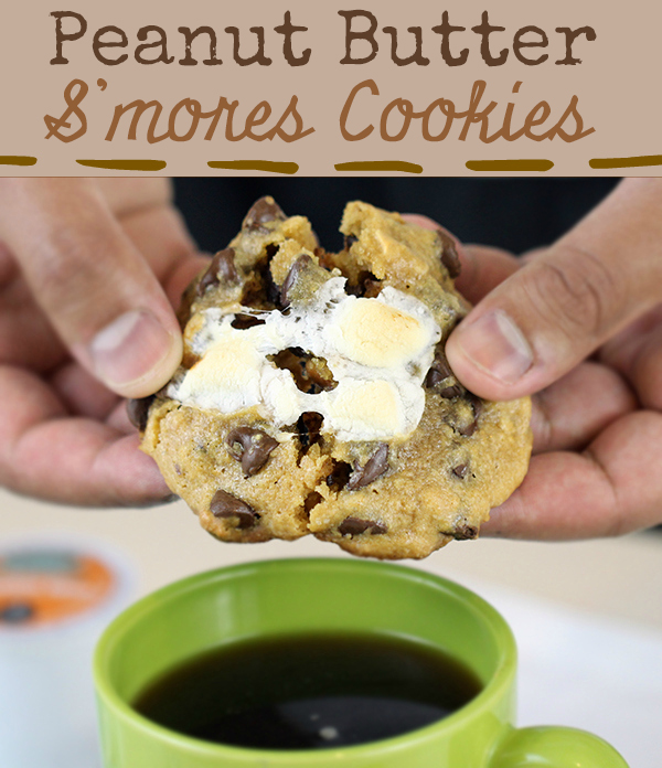 Easy and soft peanut butter S'mores cookies #coffeebuzz