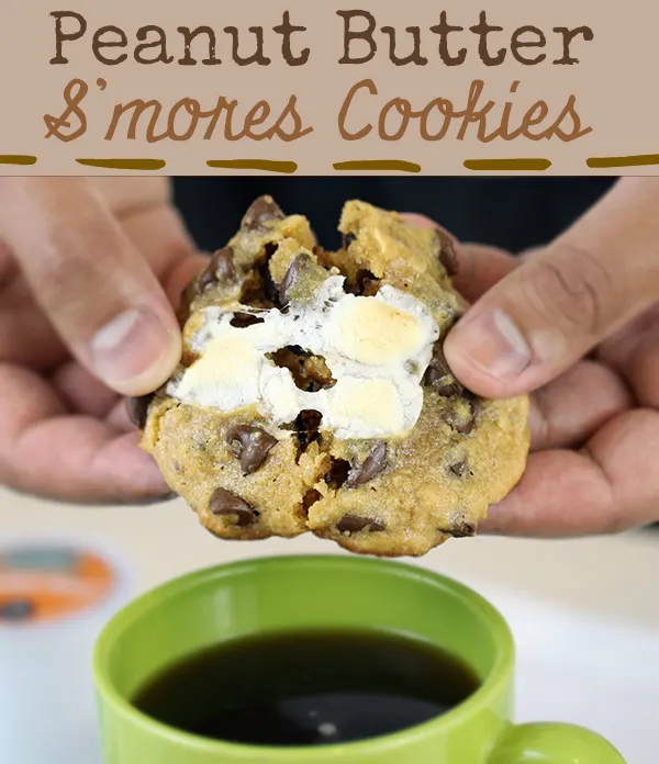 Easy and soft peanut butter S'mores cookies #coffeebuzz