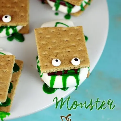 easy and kids will love these! monster smores!