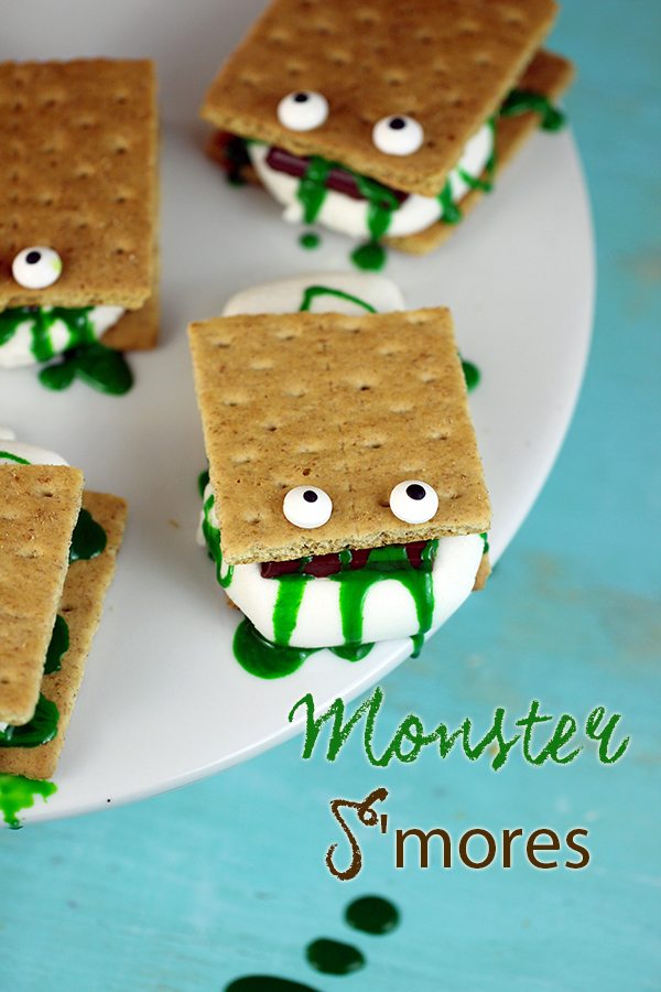 easy and kids will love these! monster smores!