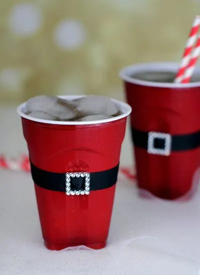 Santas Belt Plastic Cup Craft