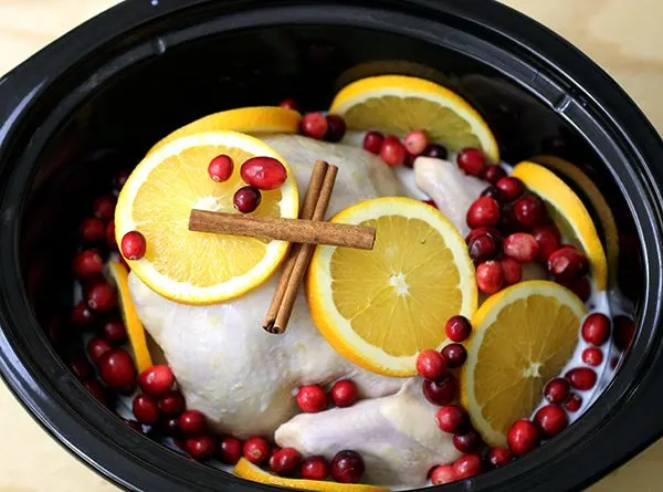 Slow-Cooker Christmas Chicken in Milk with Orange, Cinnamon & Savory