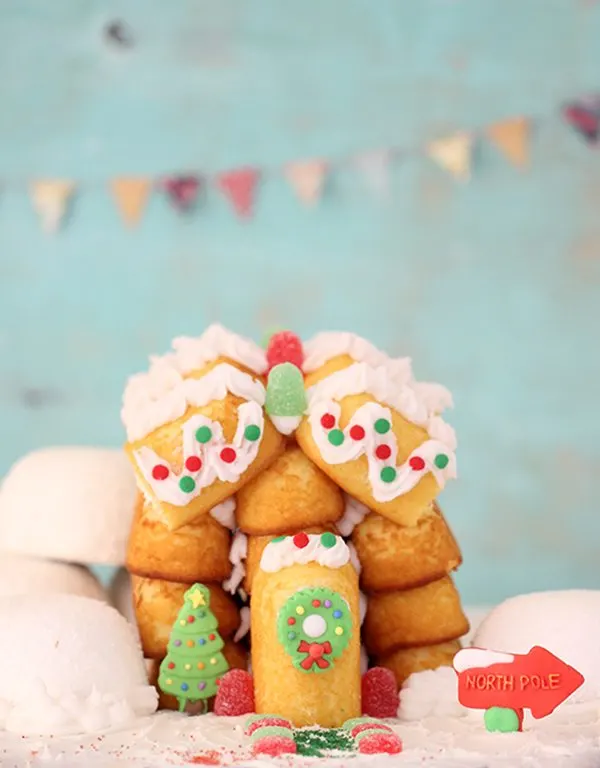 Christmas house made out of twinkies