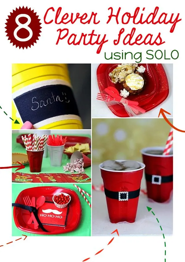 clever party ideas using SOLO products. I LOVE the Santa belt idea.