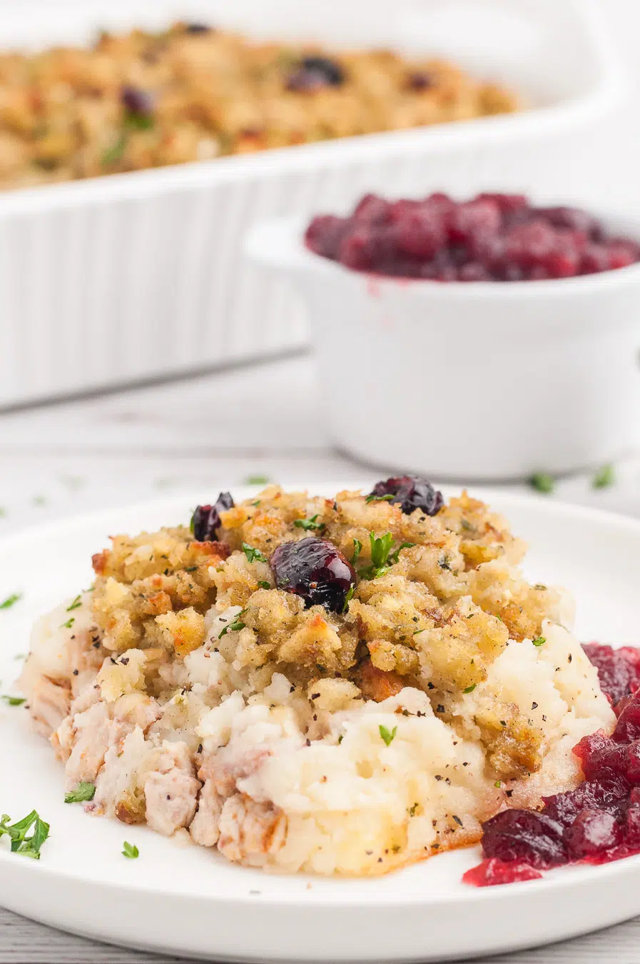 best thanksgiving casserole on a dish, ready to eat