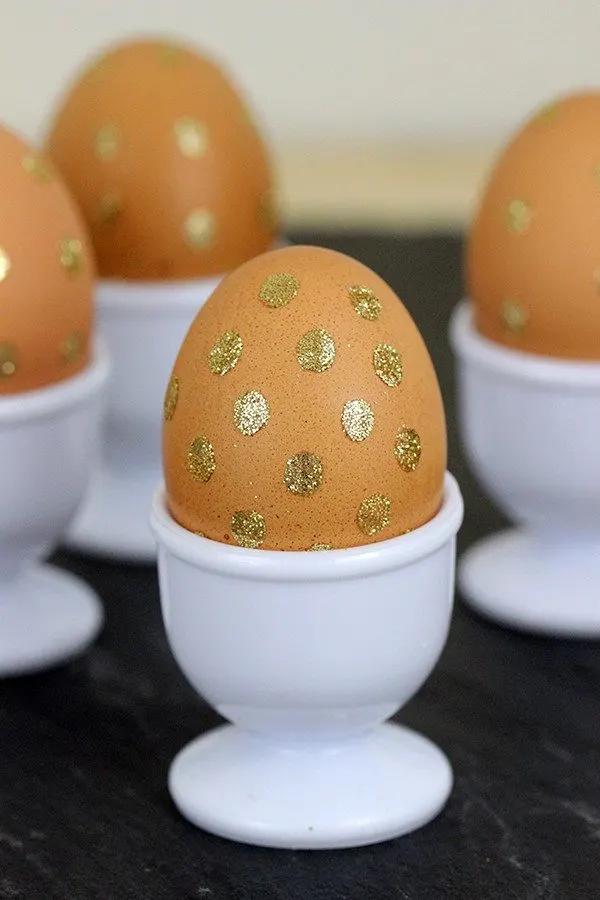 gold glitter eggs