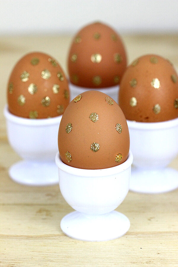 gold polka dot eggs