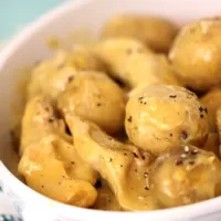 Chicken and Potatoes Made in the Slow Cooker. Creamy, easy and delish.