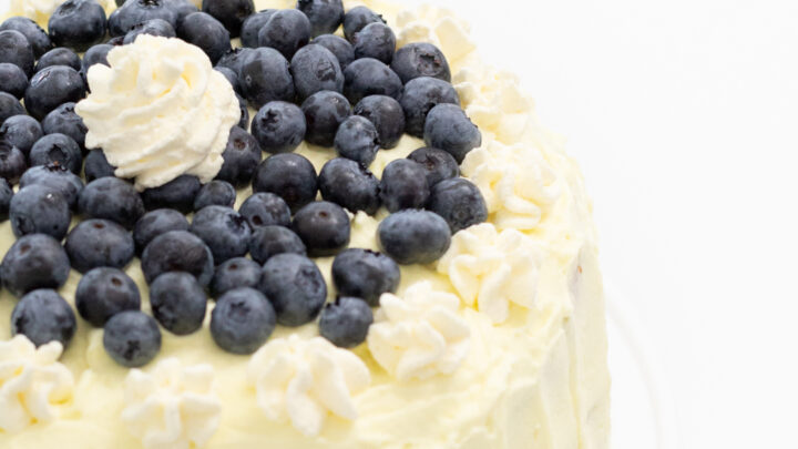 Easy Blueberry Cake with Whipped Lemon Frosting