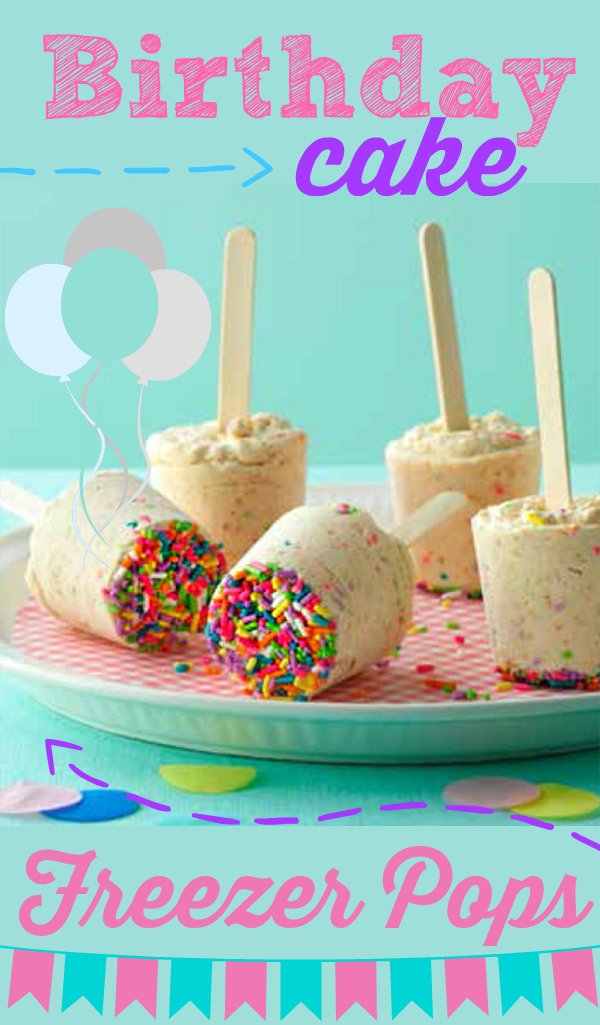 Wow! So easy and GOOD!! Birthday Cake Freezer Pops. Enough Said ;) 