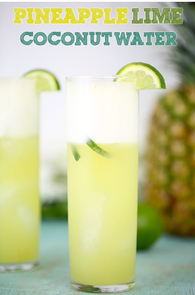Cool off with this thirst quenching Pineapple Lime Coconut Water 