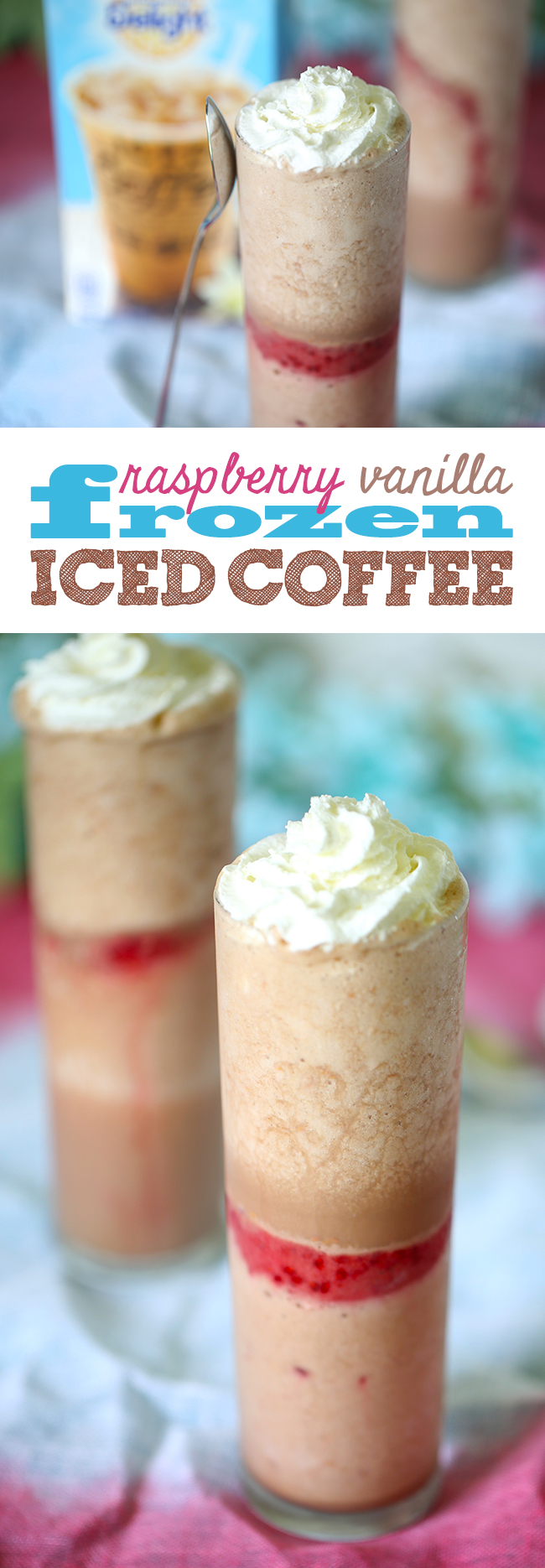 Raspberry Vanilla Frozen Iced Coffee | Cutefetti