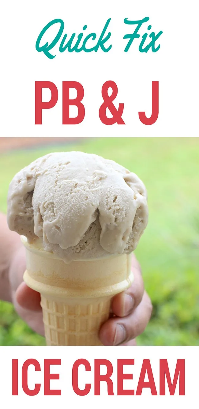 Quick Fix! Peanut Butter and Jelly Ice Cream. Only 3 Ingredients. Yes please.