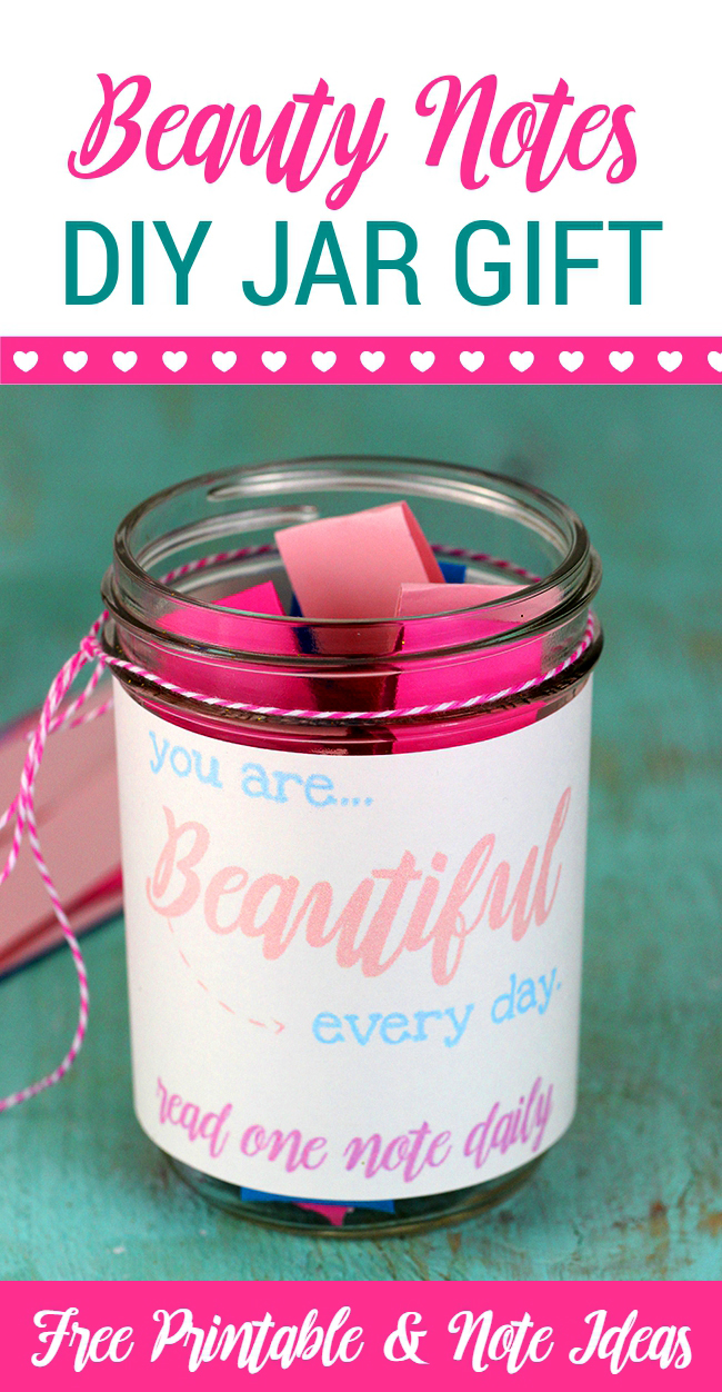 Want to make someone feel special? Make them this cute Beauty Notes Jar. It's a simple DIY that you can customize to make someone smile even when you're not there. 