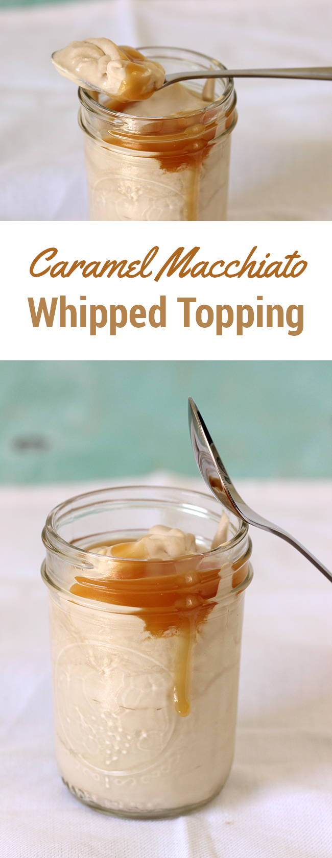 Whoa! Drool alert! Make Caramel Macchiato Whipped Topping with just a few simple ingredients. MUST put this on my coffee! 