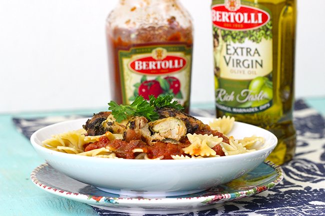 YUM! Easy weeknight dinner with herb marinated chicken breast. Serve over Farfalle for an unexpected fancy meal anytime!! 