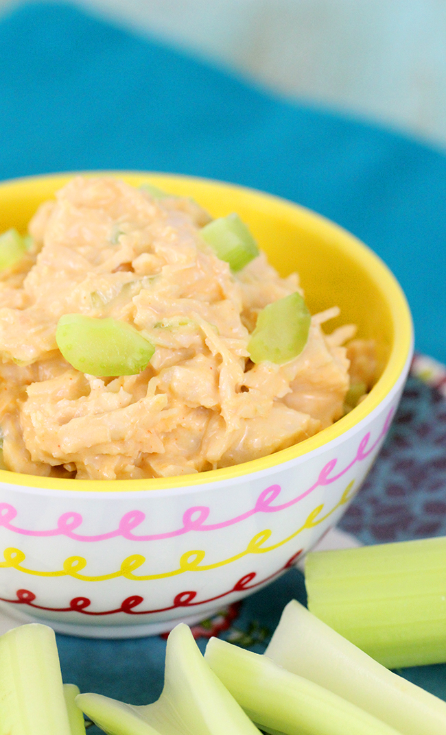 Craving unique - but EASY lunches or snacks? Check out this 4 ingredient buffalo chicken salad!