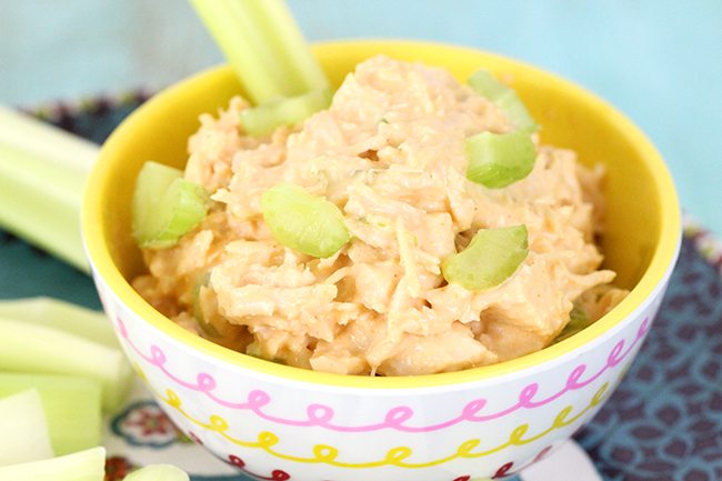 Craving unique - but EASY lunches or snacks? Check out this 4 ingredient buffalo chicken salad!