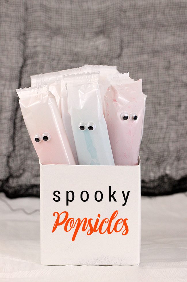 Adorbs! Just stick googly eyes on Popsicle sticks for a frightful treat. 