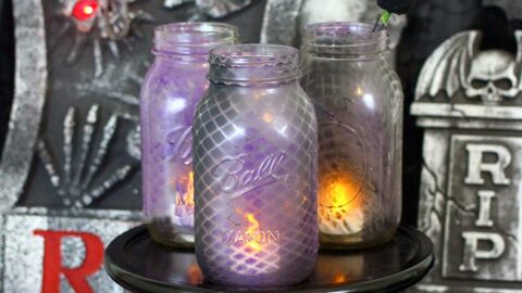 Easy Halloween Ambiance? Make Fishnet Jars!