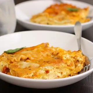 Never would have thought to add these sauces together! Luscious Rosa Lasagna