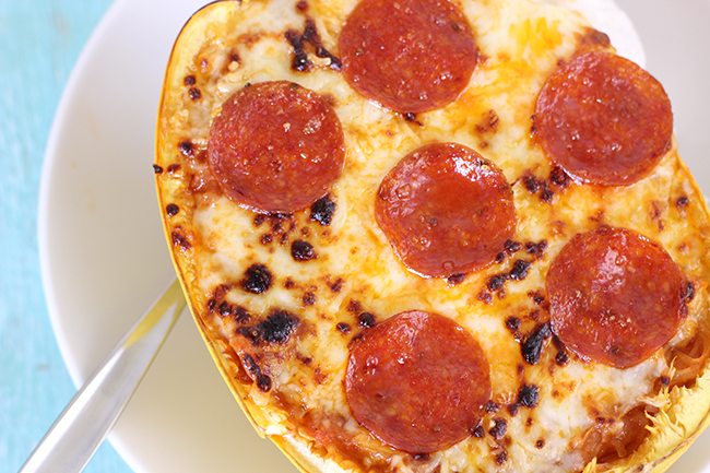 Craving killer for sure! Spaghetti Squash Pizza Boats recipe!