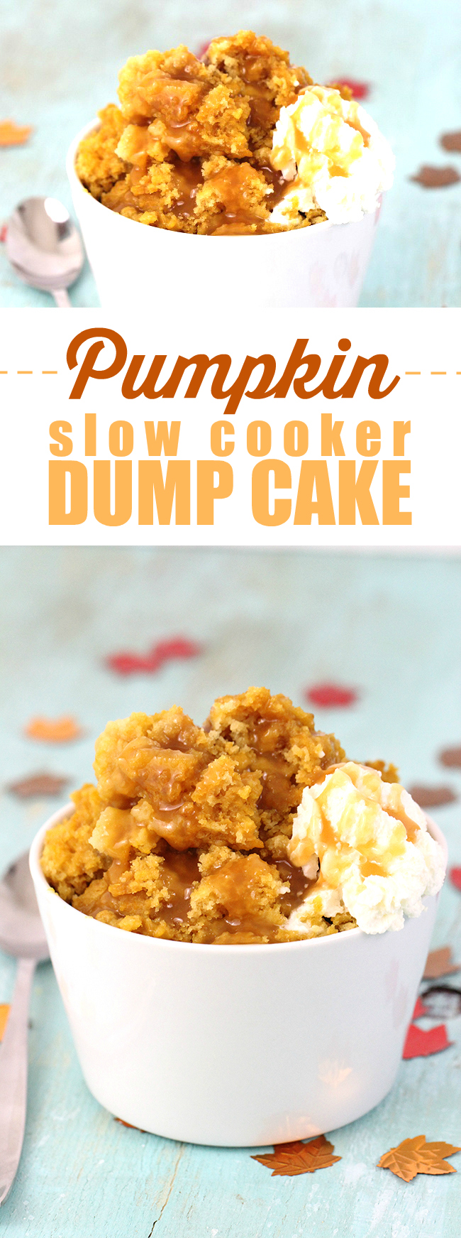 Slow Cooker Pumpkin Dump Cake | Cutefetti