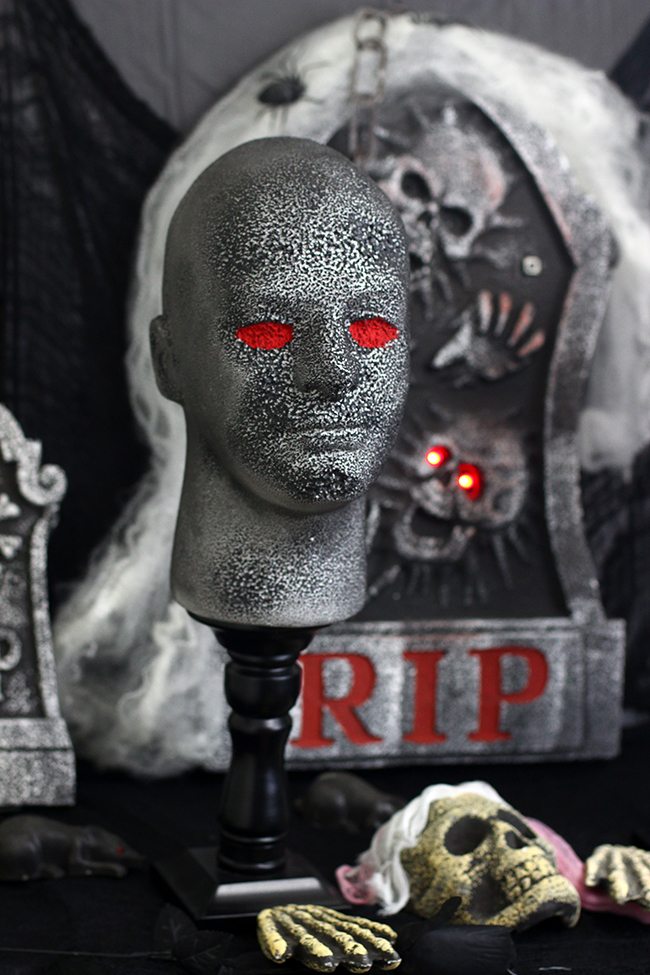 Eek. LOL! Make these with those cheap styrofoam heads! Halloween fun!