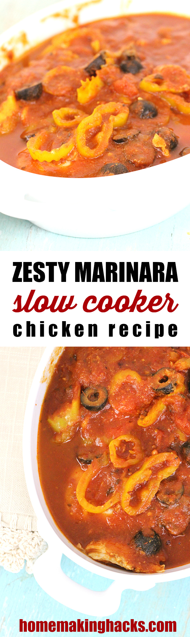Ooh! Only 4 ingredients. Looks SO good! "zesty slow cooker chicken"