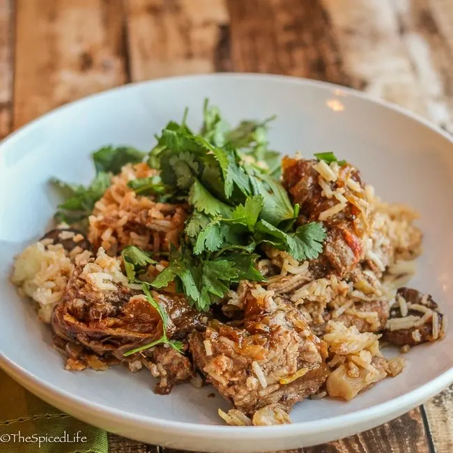 Pork-and-Beef-Biryani-with-Mushrooms-and-Cauliflower-thespicedlife