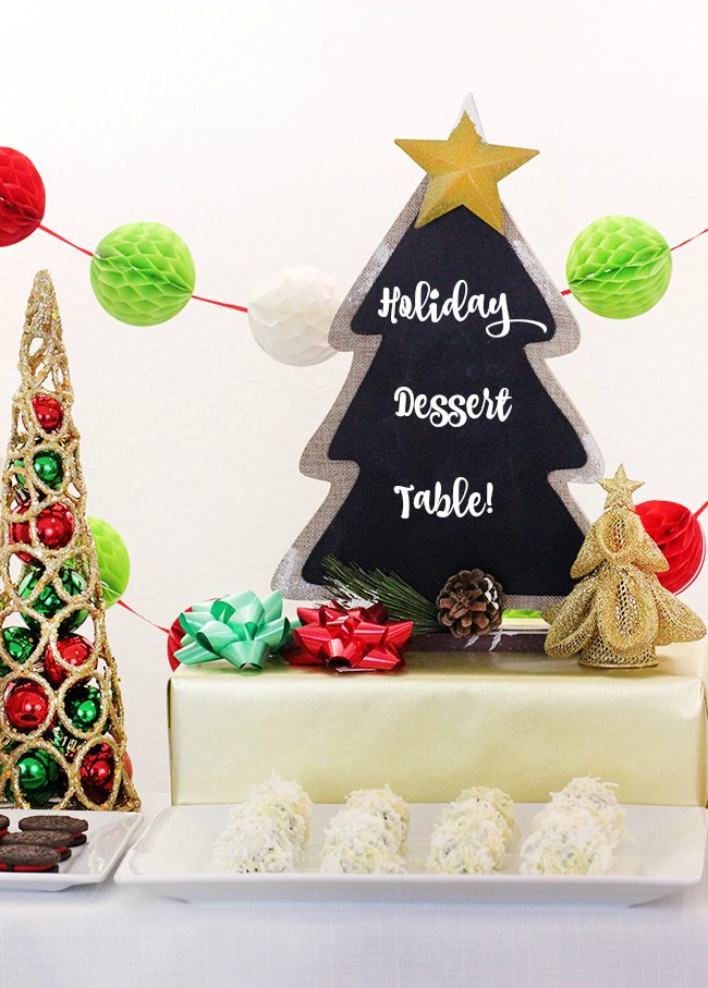 Holiday Dessert Table & OREO Cookie Ball Snowballs