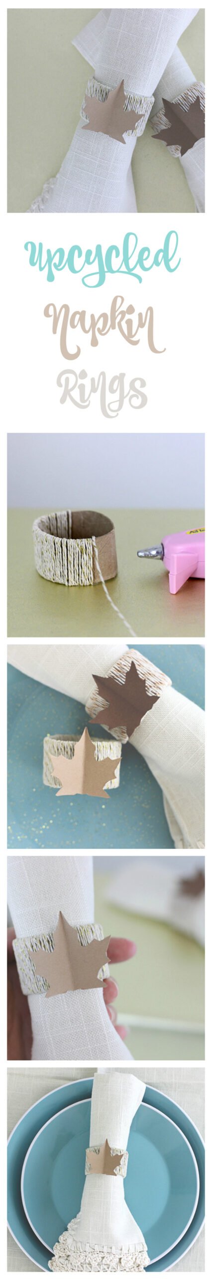 What to do with those toilet paper rolls? Turn them into something fantastic liked napkin rings.