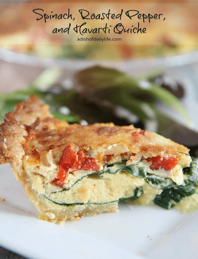 This-delicious-Spinach-Roasted-Pepper-and-Havarti-Quiche-adishofdailylife