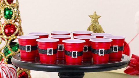 Super Adorable DIY Mini Santa's Belt Cups